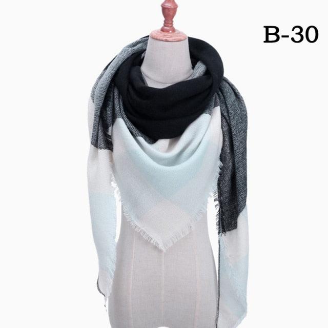 Plaid Pattern Triangle Scarves for Women  DAME BOHEME