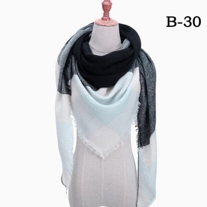 Plaid Pattern Triangle Scarves for Women  DAME BOHEME