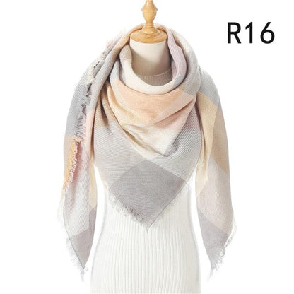 Plaid Pattern Triangle Scarves for Women  DAME BOHEME