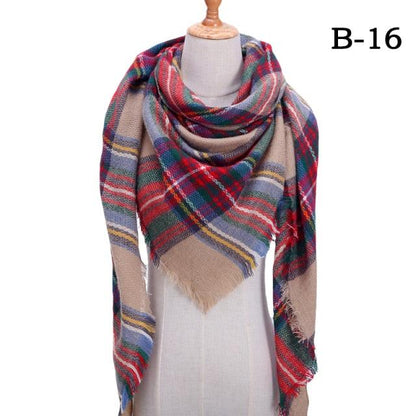 Plaid Pattern Triangle Scarves for Women  DAME BOHEME