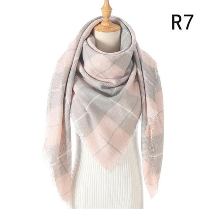 Plaid Pattern Triangle Scarves for Women  DAME BOHEME