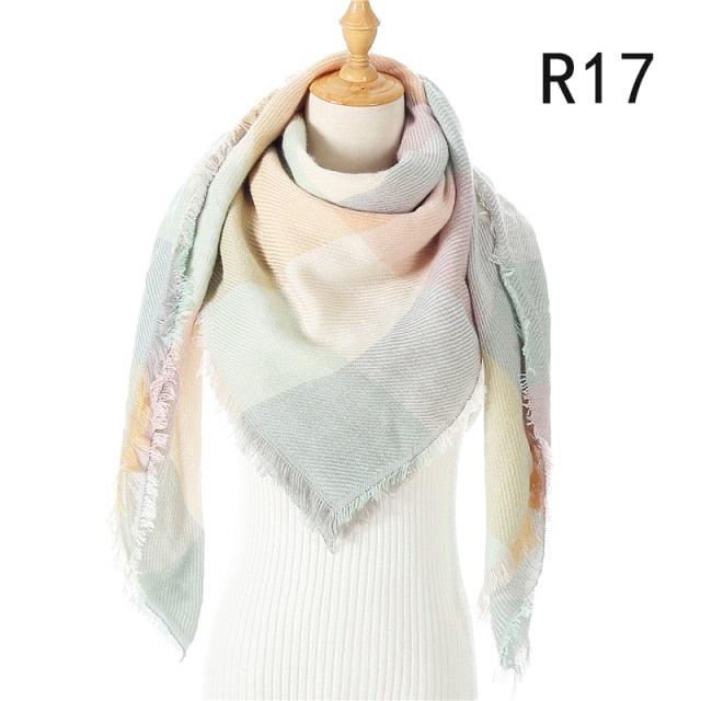 Plaid Pattern Triangle Scarves for Women  DAME BOHEME