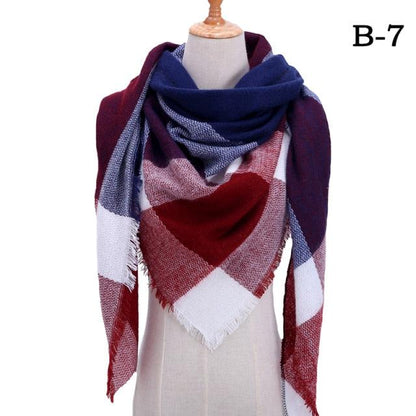 Plaid Pattern Triangle Scarves for Women  DAME BOHEME