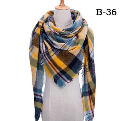 Plaid Pattern Triangle Scarves for Women  DAME BOHEME