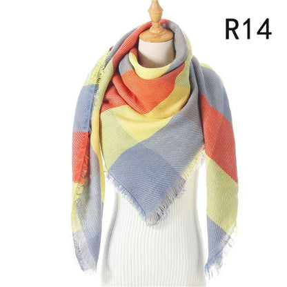 Plaid Pattern Triangle Scarves for Women  DAME BOHEME