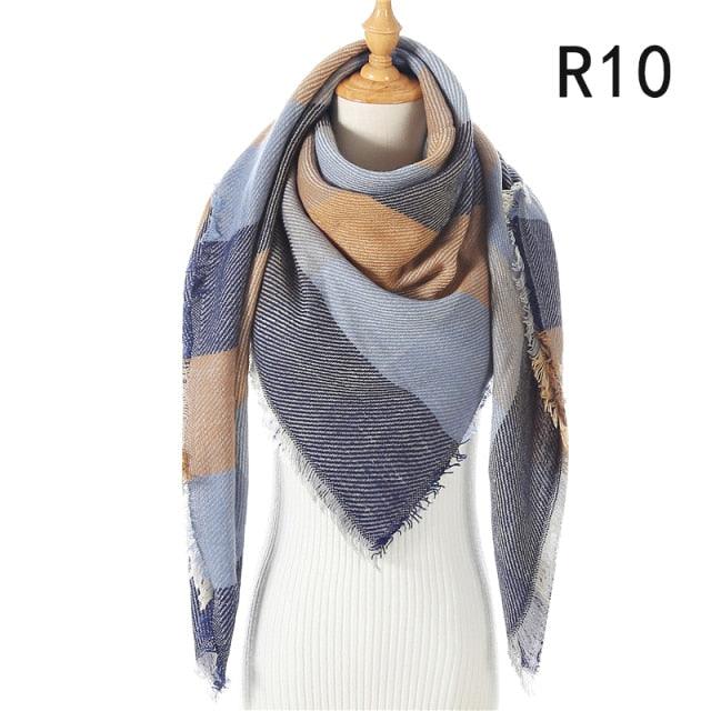 Plaid Pattern Triangle Scarves for Women  DAME BOHEME