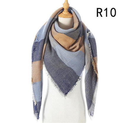 Plaid Pattern Triangle Scarves for Women  DAME BOHEME