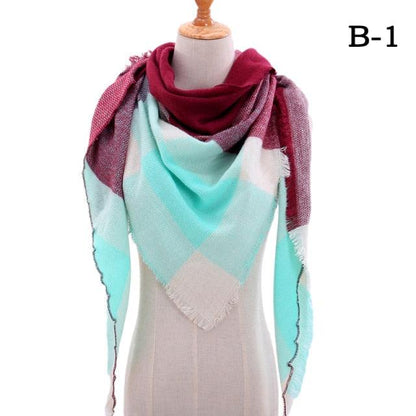Plaid Pattern Triangle Scarves for Women  DAME BOHEME
