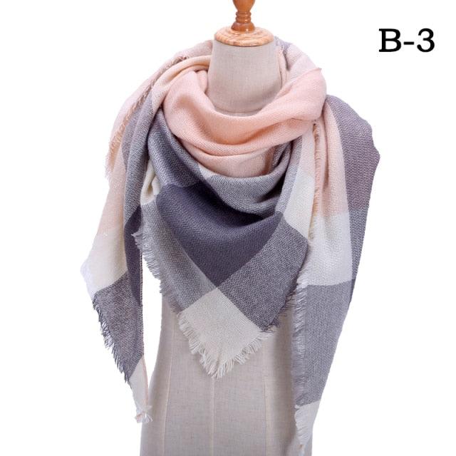 Plaid Pattern Triangle Scarves for Women  DAME BOHEME