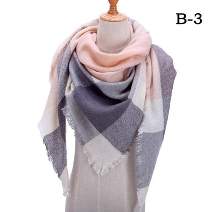 Plaid Pattern Triangle Scarves for Women  DAME BOHEME