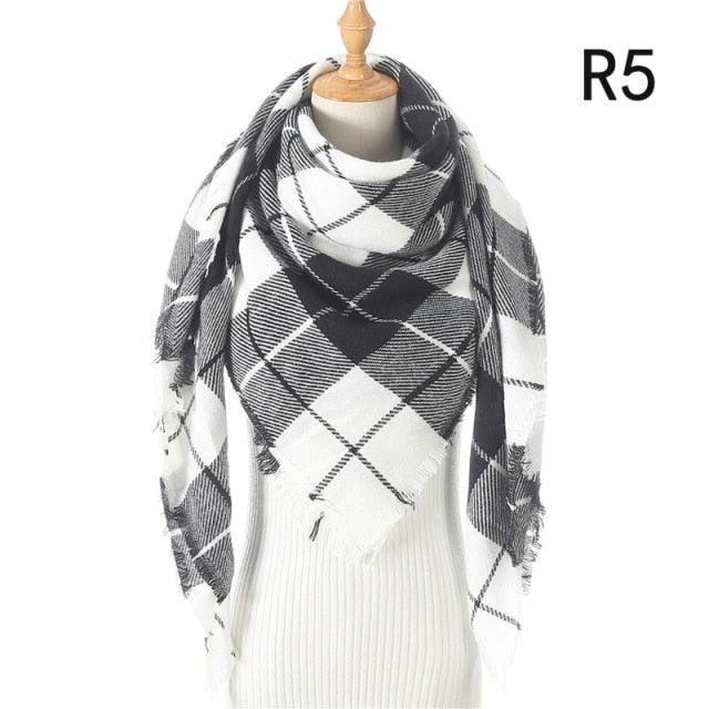 Plaid Pattern Triangle Scarves for Women  DAME BOHEME