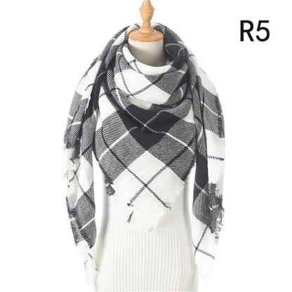 Plaid Pattern Triangle Scarves for Women  DAME BOHEME