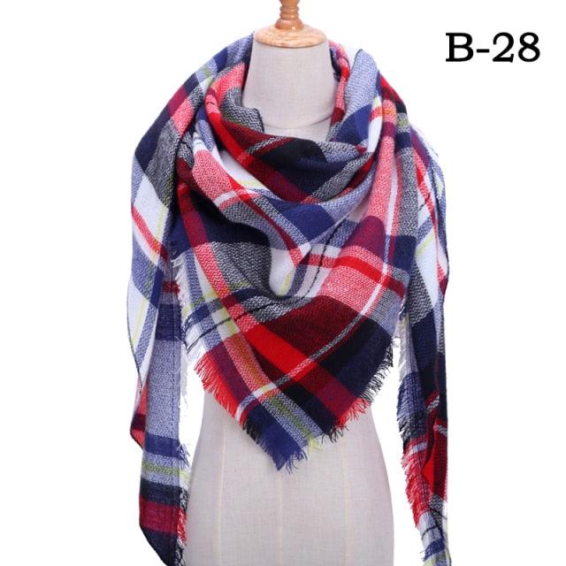 Plaid Pattern Triangle Scarves for Women  DAME BOHEME