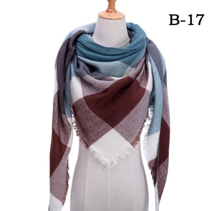 Plaid Pattern Triangle Scarves for Women  DAME BOHEME