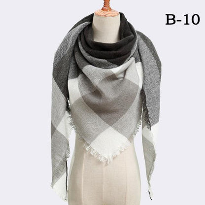Plaid Pattern Triangle Scarves for Women  DAME BOHEME