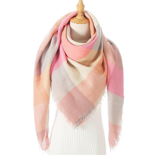 Plaid Pattern Triangle Scarves for Women  DAME BOHEME