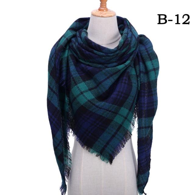 Plaid Pattern Triangle Scarves for Women  DAME BOHEME
