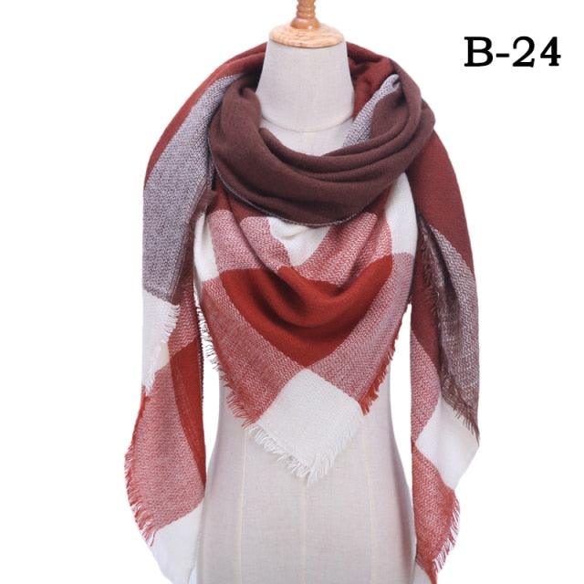 Plaid Pattern Triangle Scarves for Women  DAME BOHEME