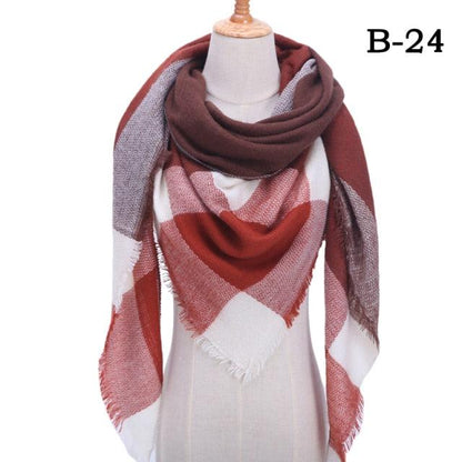Plaid Pattern Triangle Scarves for Women  DAME BOHEME