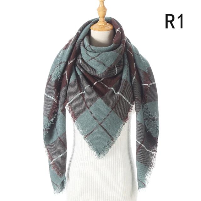 Plaid Pattern Triangle Scarves for Women  DAME BOHEME