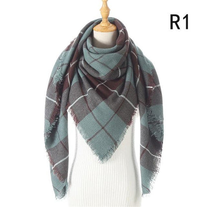 Plaid Pattern Triangle Scarves for Women  DAME BOHEME