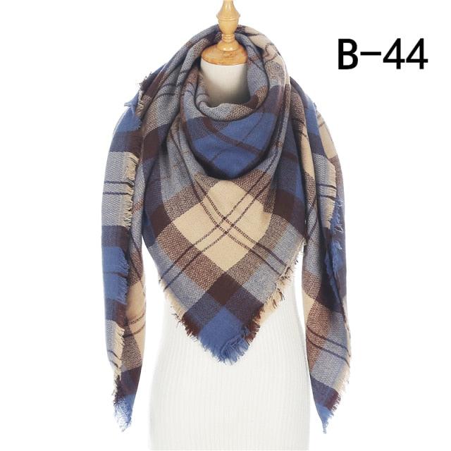 Plaid Pattern Triangle Scarves for Women  DAME BOHEME