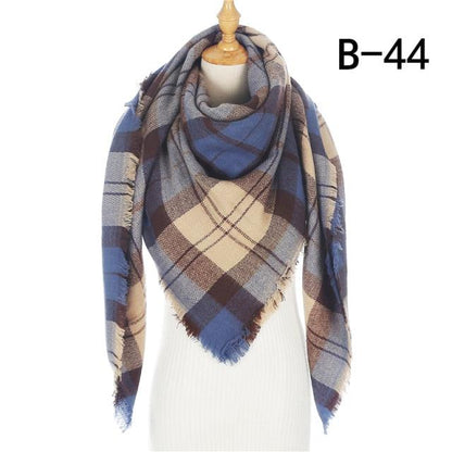 Plaid Pattern Triangle Scarves for Women  DAME BOHEME
