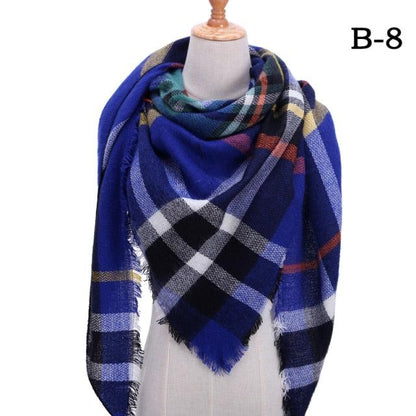 Plaid Pattern Triangle Scarves for Women  DAME BOHEME