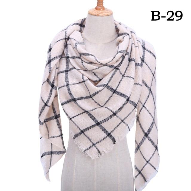 Plaid Pattern Triangle Scarves for Women  DAME BOHEME