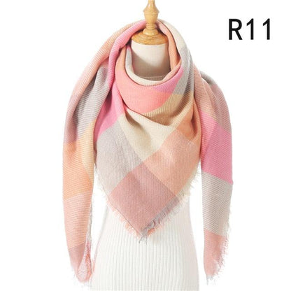 Plaid Pattern Triangle Scarves for Women  DAME BOHEME