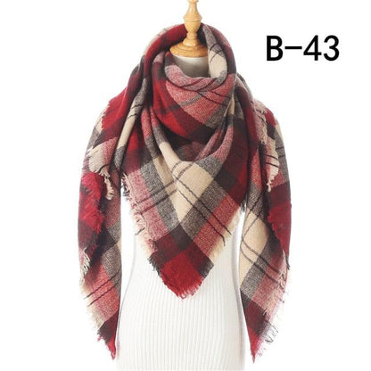 Plaid Pattern Triangle Scarves for Women  DAME BOHEME