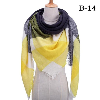 Plaid Pattern Triangle Scarves for Women  DAME BOHEME