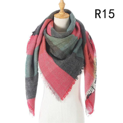 Plaid Pattern Triangle Scarves for Women  DAME BOHEME