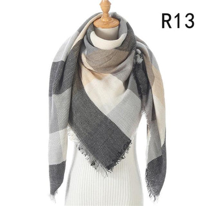 Plaid Pattern Triangle Scarves for Women  DAME BOHEME