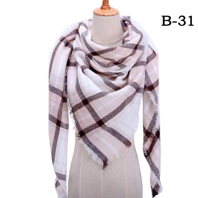 Plaid Pattern Triangle Scarves for Women  DAME BOHEME
