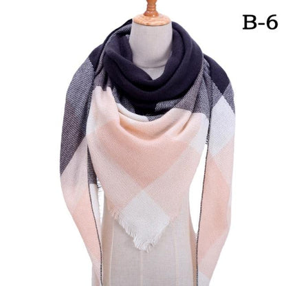 Plaid Pattern Triangle Scarves for Women  DAME BOHEME
