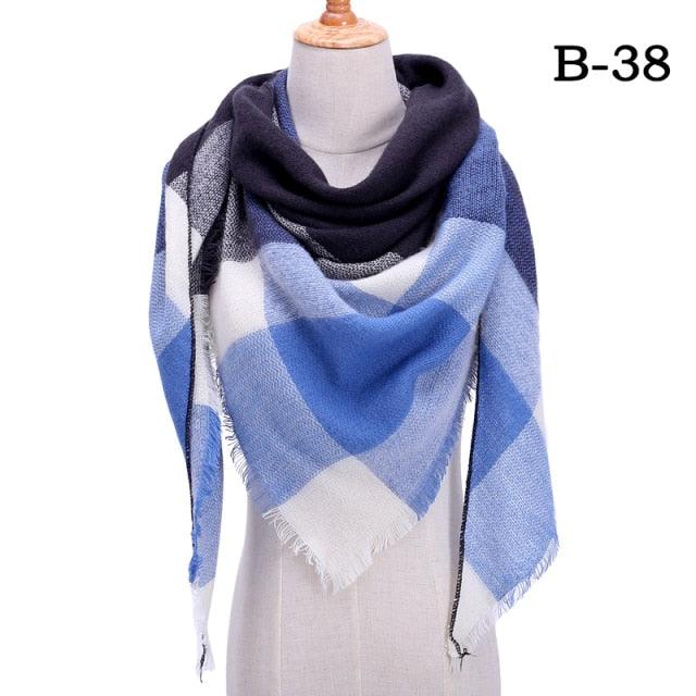 Plaid Pattern Triangle Scarves for Women  DAME BOHEME