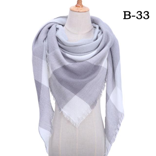 Plaid Pattern Triangle Scarves for Women  DAME BOHEME
