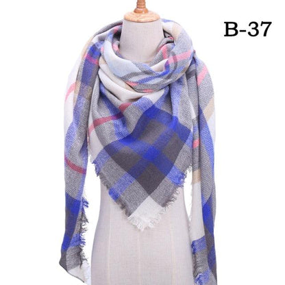 Plaid Pattern Triangle Scarves for Women  DAME BOHEME