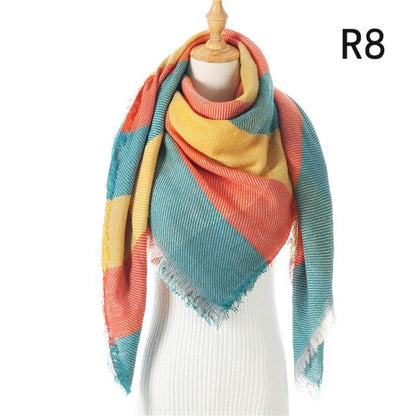 Plaid Pattern Triangle Scarves for Women  DAME BOHEME