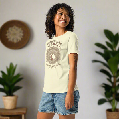 Celestial Nomad Vintage Bohemian Women's Graphic T-Shirt  DAME BOHEME