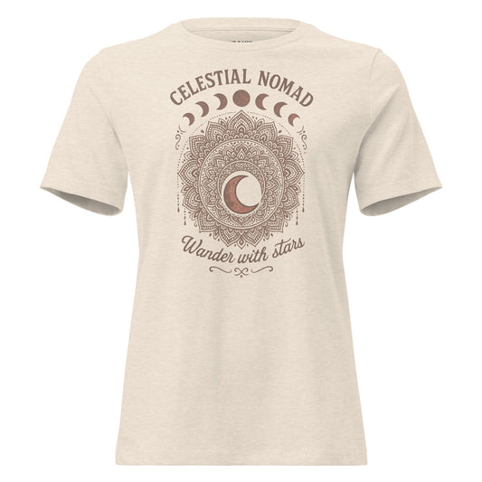 Celestial Nomad Vintage Bohemian Women's Graphic T-Shirt  DAME BOHEME