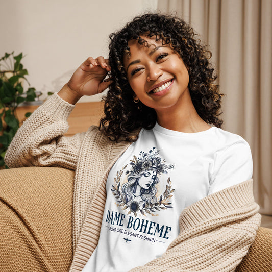 Dame Boheme Logo Women's Vintage Graphic T-Shirt  DAME BOHEME