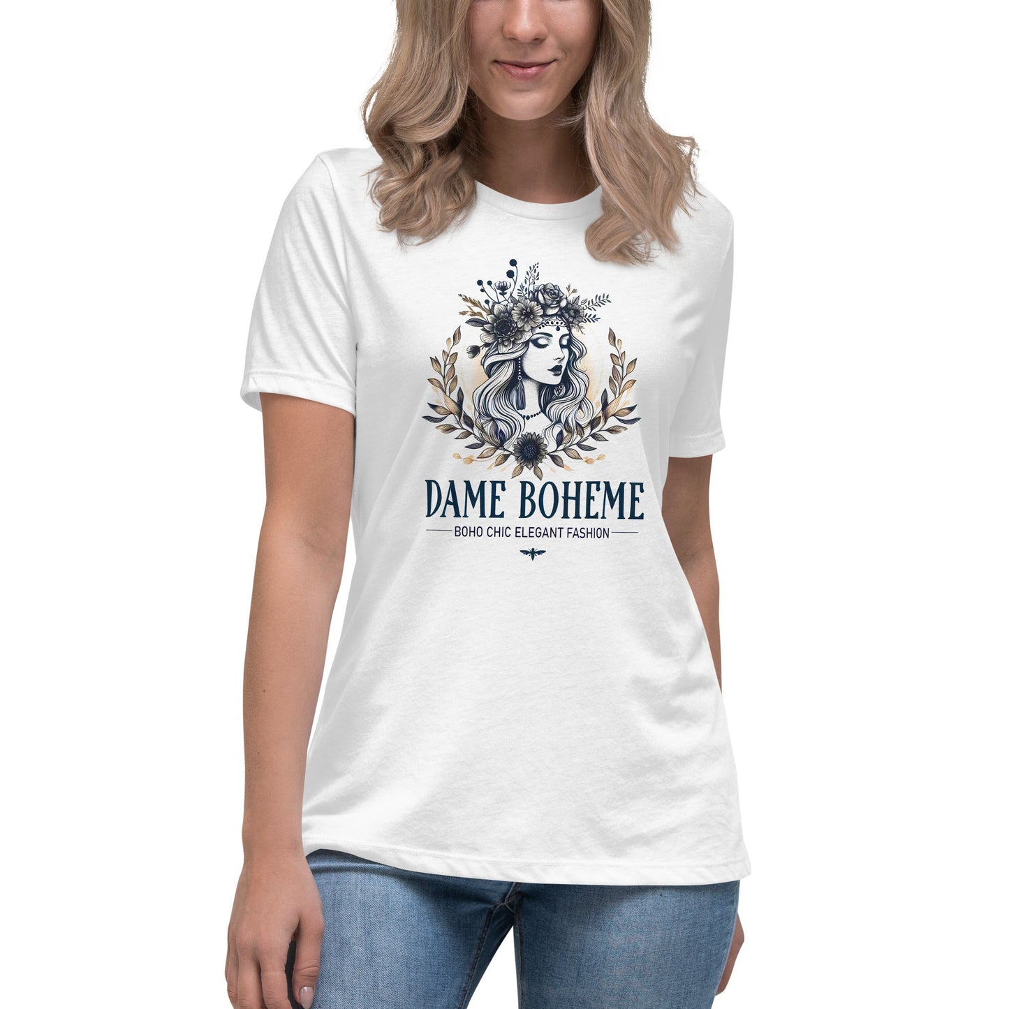 Dame Boheme Logo Women's Vintage Graphic T-Shirt  DAME BOHEME