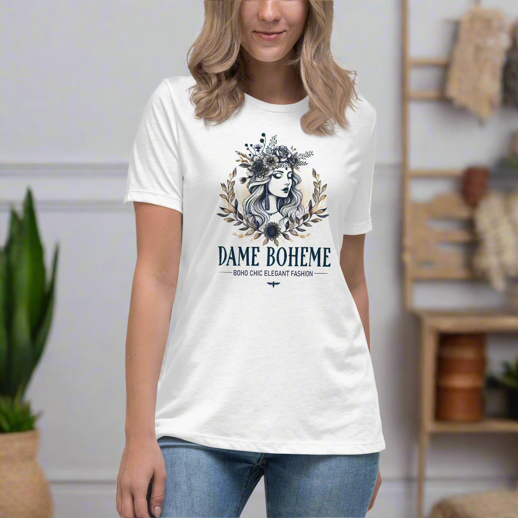 Dame Boheme Logo Women's Vintage Graphic T-Shirt  DAME BOHEME