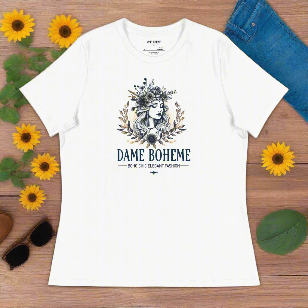 Dame Boheme Logo Women's Vintage Graphic T-Shirt  DAME BOHEME