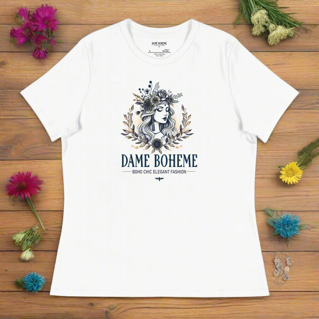 Dame Boheme Logo Women's Vintage Graphic T-Shirt  DAME BOHEME