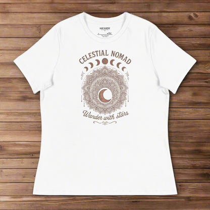 Celestial Nomad Vintage Bohemian Women's Graphic T-Shirt  DAME BOHEME