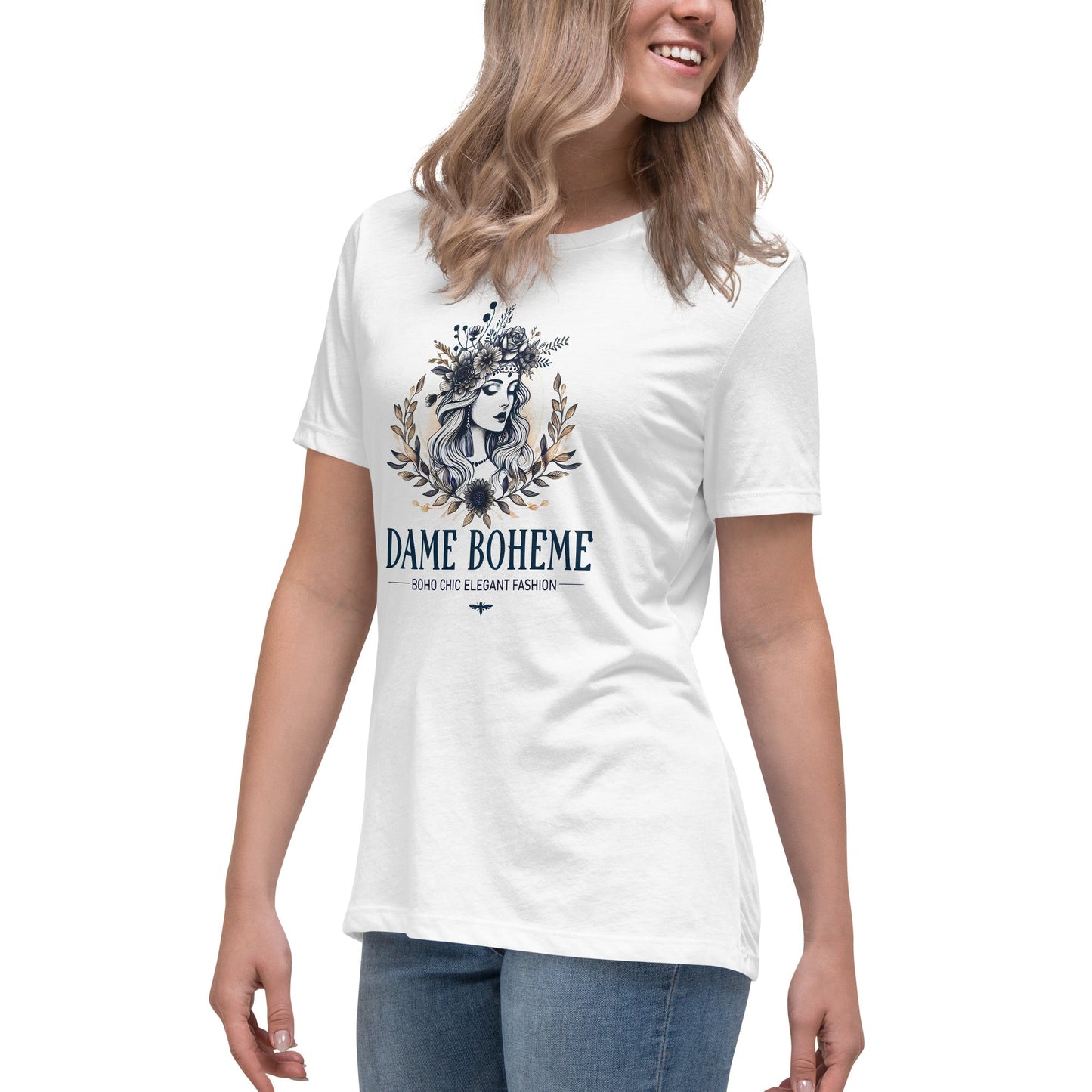 Dame Boheme Logo Women's Vintage Graphic T-Shirt  DAME BOHEME