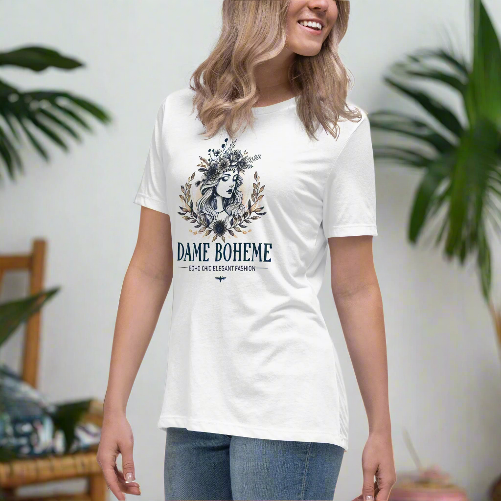 Dame Boheme Logo Women's Vintage Graphic T-Shirt  DAME BOHEME